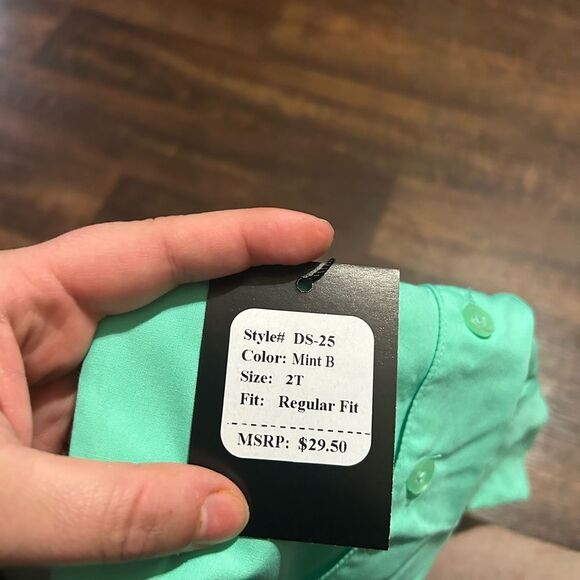 Toddler Boys Gioberti Mint Green Dress Shirt NWT - Picture 3 of 3